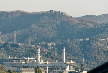 detail of electric power plant in my town