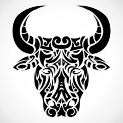 ornamental bull head / tattoo illustration