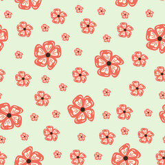 Floral seamless pattern. Spring pattern with pink flowers