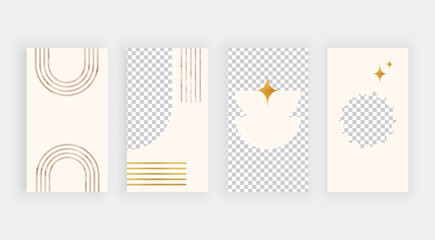 Social media backgrounds for stories with boho shapes  © Millaly