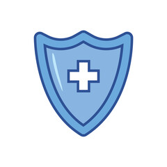 Vector color icon with shield