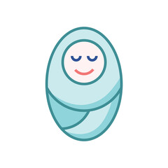 Vector color illustration with baby