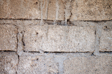 Background of crack brick wall texture. brick wall with concrete