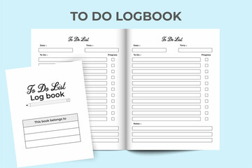 To-do list KDP interior. To-do list logbook and Task tracker. Task planner notebook. KDP interior work list journal. To do task logbook. Daily work checklist planner. KDP interior log book.