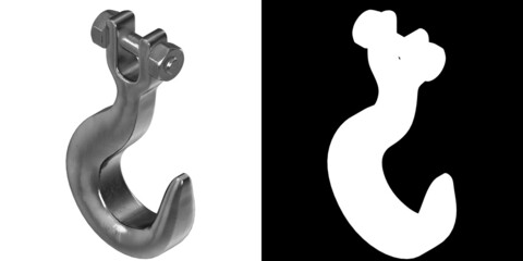 3D rendering illustration of an industrial hook
