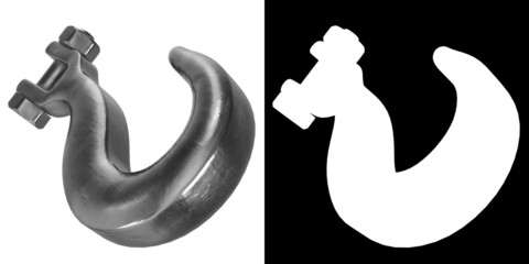 3D rendering illustration of an industrial hook