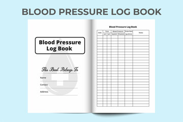 Blood pressure log book KDP interior. Pulse tracker journal. Blood pressure and pulse logbook. KDP interior blood pressure notebook. Blood pressure journal. KDP interior log book.