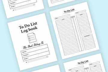 To-do list KDP interior. Time management journal. KDP interior work list notebook. To-do list logbook and Task tracker. Task planner notebook. Daily checklist planner. KDP interior log book.