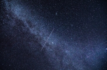 Starry night sky with Milky Way Galaxy