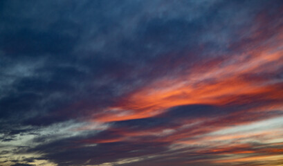 Beautiful multicolored sky after sunset