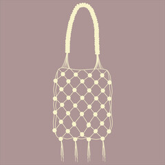 White macrame bag