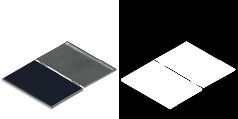 3D rendering illustration of an ink pad for rubber stamp