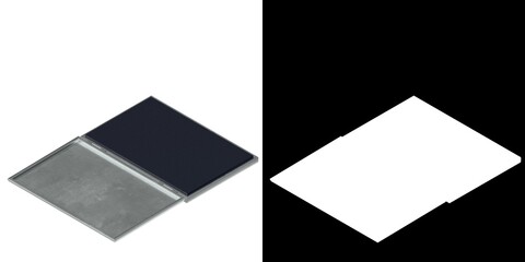 3D rendering illustration of an ink pad for rubber stamp