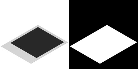 3D rendering illustration of an instant film