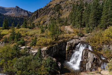 Fototapeta na wymiar Waterfall at Yankee Boy Basin, near Ouray Colorado