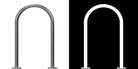 3D rendering illustration of a bicycle rack
