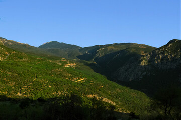 Obraz premium wilderness environment space gorgeous mountains landscape aerial photography of south Europe region in summer clear weather day