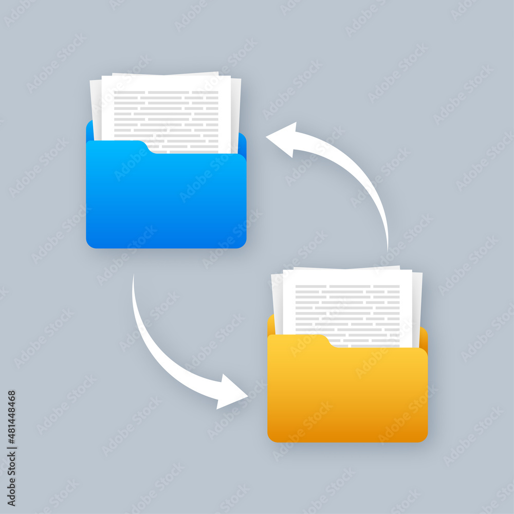 Aufkleber flat icon with file exchange. flat digital vector illustration. cloud storage icon. data storage.