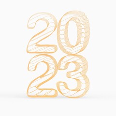 Typography design of 2023 with welcome 2023 concept design.