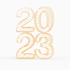 Typography design of 2023 with 3d style