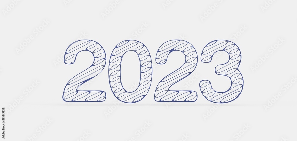 Poster typography design of 2023 with 3d style design