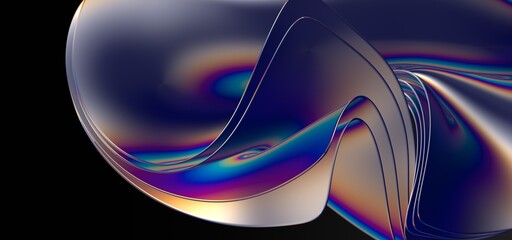 Colorful carving art. Paper craft landscape with gradient fade colors.