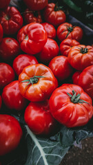 Ripe red tomatoes on the farmer's market