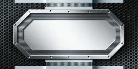 Textured metal frame with perforated background