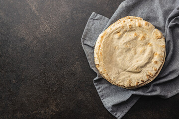 Arabic bread. Flat pita bread.