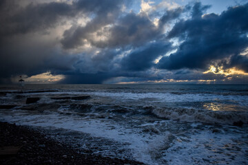 storm over the sea