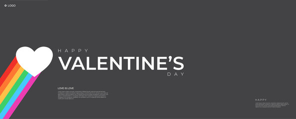 LGBT valentine's day background. Happy love day concept