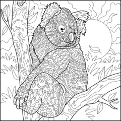 stylized cartoon koala bear