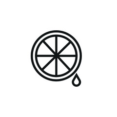 Lemon and juice drop outline icon. linear style sign for mobile concept and web design.