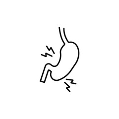 Stomach pain line icon. linear style sign for mobile concept and web design. Stomach ache outline icon