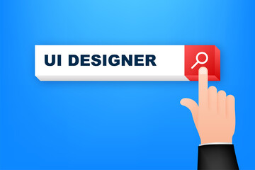 Ui designer recruitment, great design for any purposes. Vector flat design.3d search bar. Vector set.