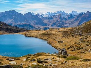 Serpent lake in french alps, Ecrins national park, France