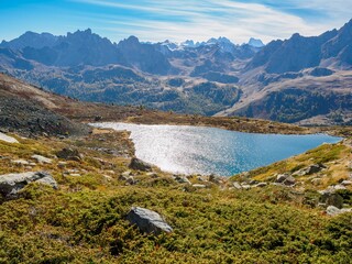 Laramon lake in french alps, Ecrins national park, France