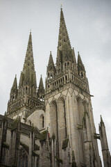 Fototapeta premium view on the church of Quimper in finistere in Brittany