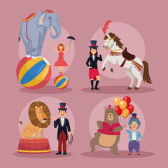 eight circus show characters