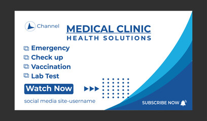 Editable Medical, Health and fitness training, exercise, social media web banner, and youtube thumbnail template | Youtube live stream video thumbnail for marketing agency | video thumbnail | Youtube