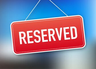 Reserved door sign, great design for any purposes. Vector flat illustration. Sale vector illustration.