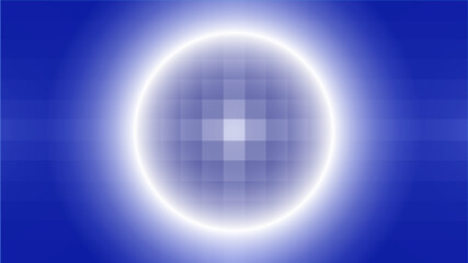 neon ball with blue hues abstract illustration