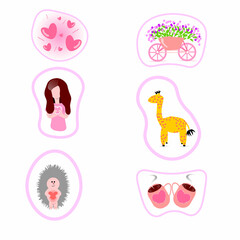 Valentine`s day stickers