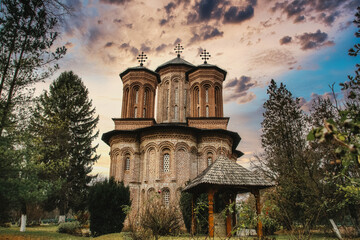 Front View Of The Orthodox Snagov Monastery. Architecture, Art And Culture. Romania