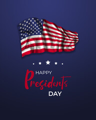 Presidents day greetings card with US flag