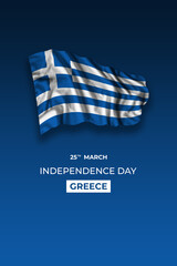 Obraz premium Greece independence day greetings card with flag