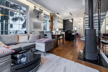 Stylish domestic living room interior