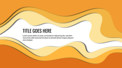 Paper Cut Background with Orange and Yellow Wavy Contour
