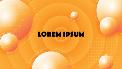 Abstract Geometric Circle Background in Vibrant Yellow Color