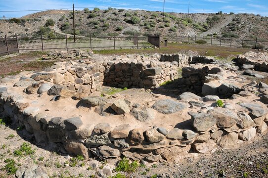 ancient guanche rock ruins in gran canaria